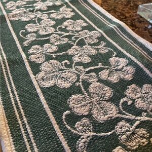 Green and White St Pat’s table runner with shamrocks!